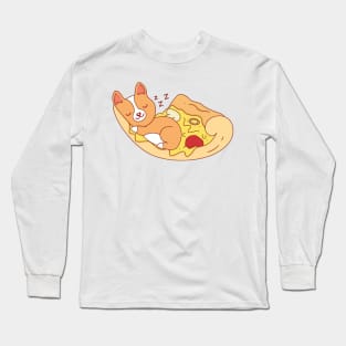 Sleeping Pizza Puppy Long Sleeve T-Shirt